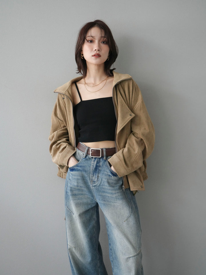 [予約]スエードライダースミドルジャケット/beige