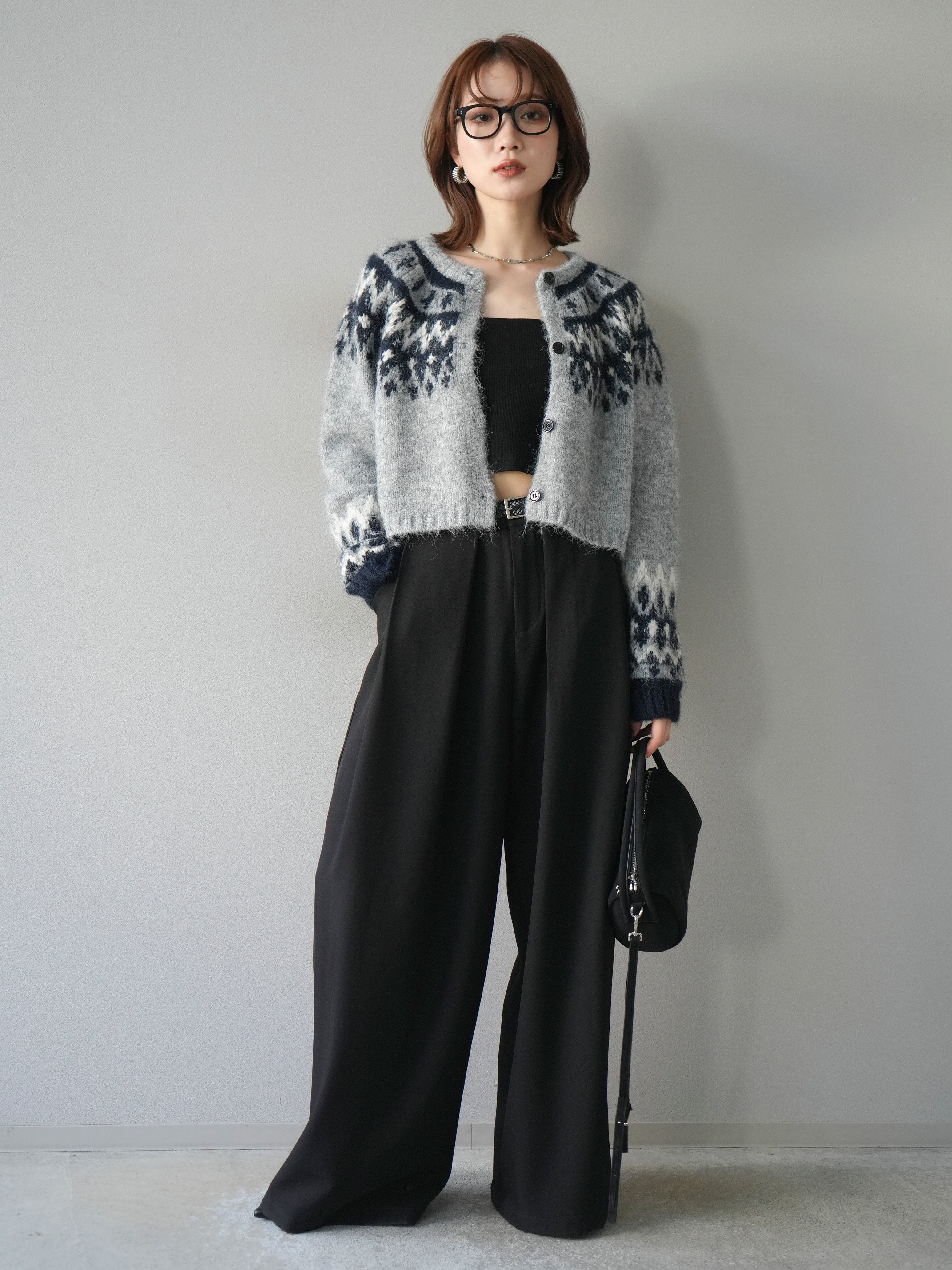 SECOND/LAYER ブラックドロップショルダーカーディガン　ours SECOND/LAYER ブラックドロップショルダーカーディガン ours