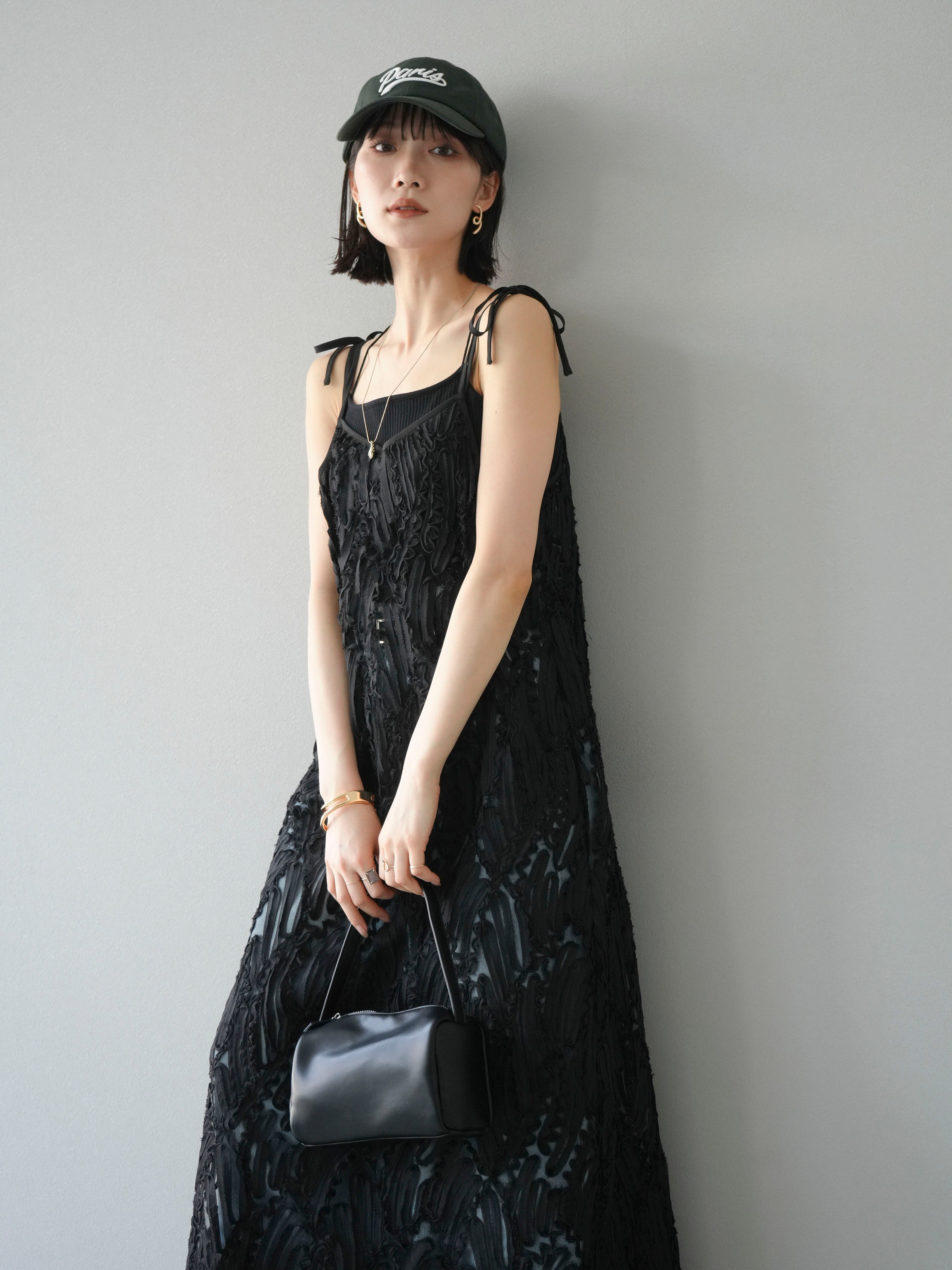 予約]コードレースシアーキャミワンピース/ブラック – Lumier