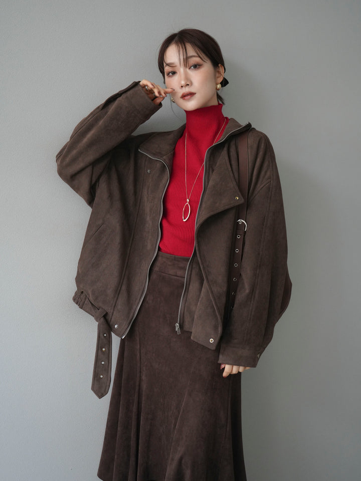 [予約]スエードライダースミドルジャケット/brown