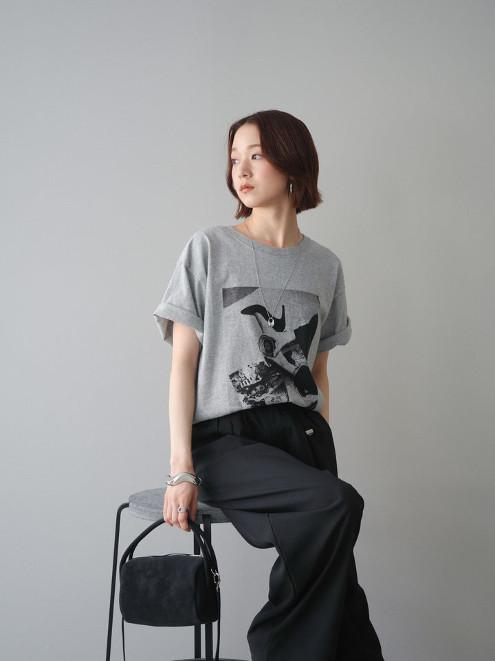 [予約]モノクロフォトTシャツ/mokugray1