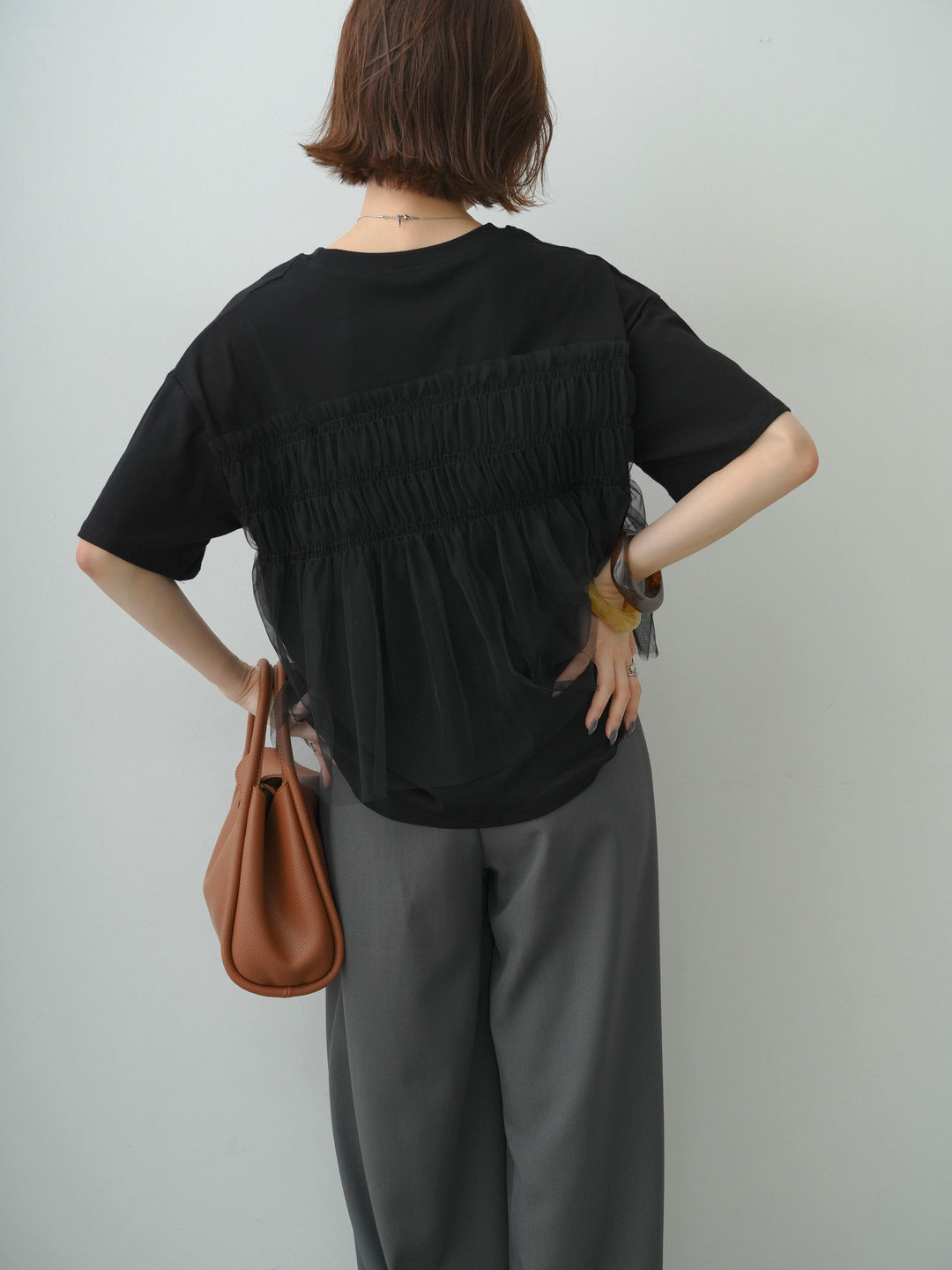 [SET]ギャザーチュールドッキングTEE+ギャザーチュールドッキングTEE(2set)