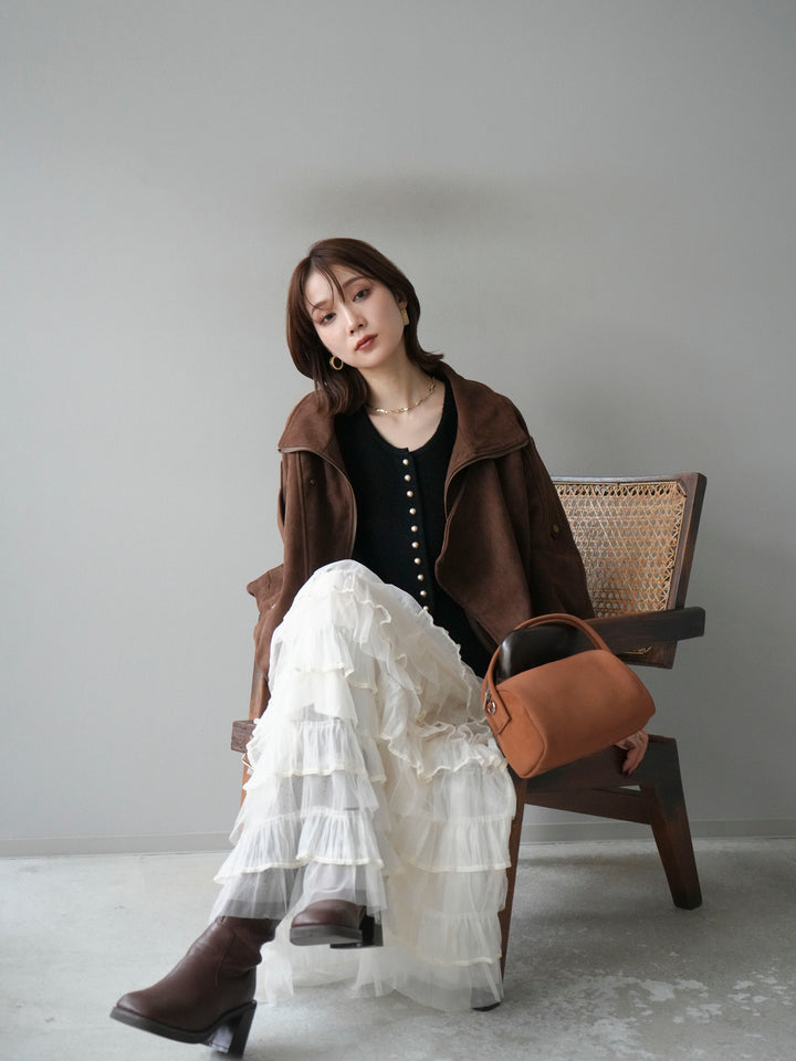 [予約]スエードライダースジャケット/ブラウン