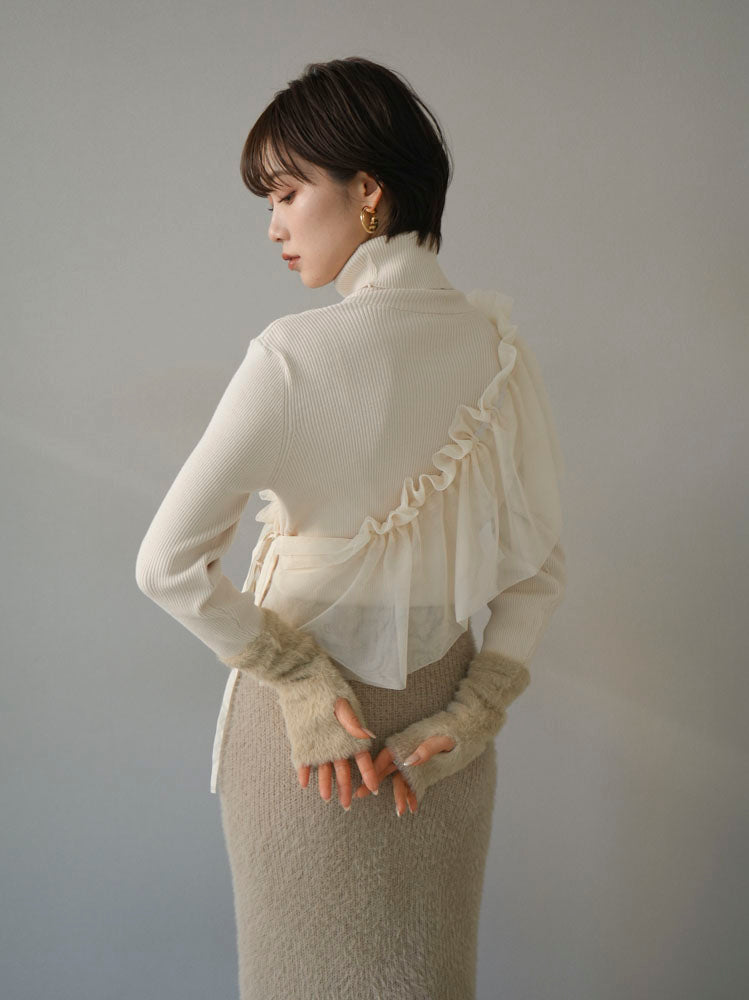 予約]チュールサッシュベルト/アイボリー – Lumier