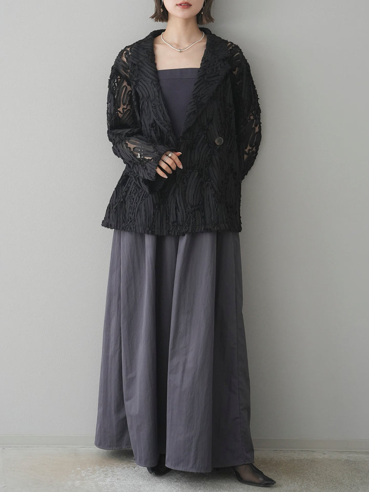 [予約]シアージャガードテーラードジャケット/ブラック