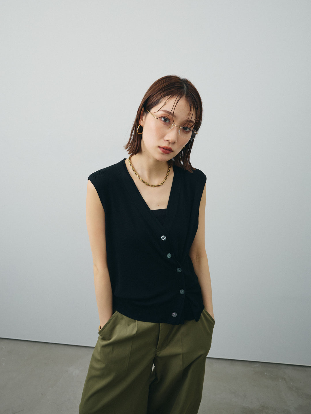 [SET]クールタッチ2WAYデザインニットベスト+クールタッチ2WAYデザインニットベスト(2set)