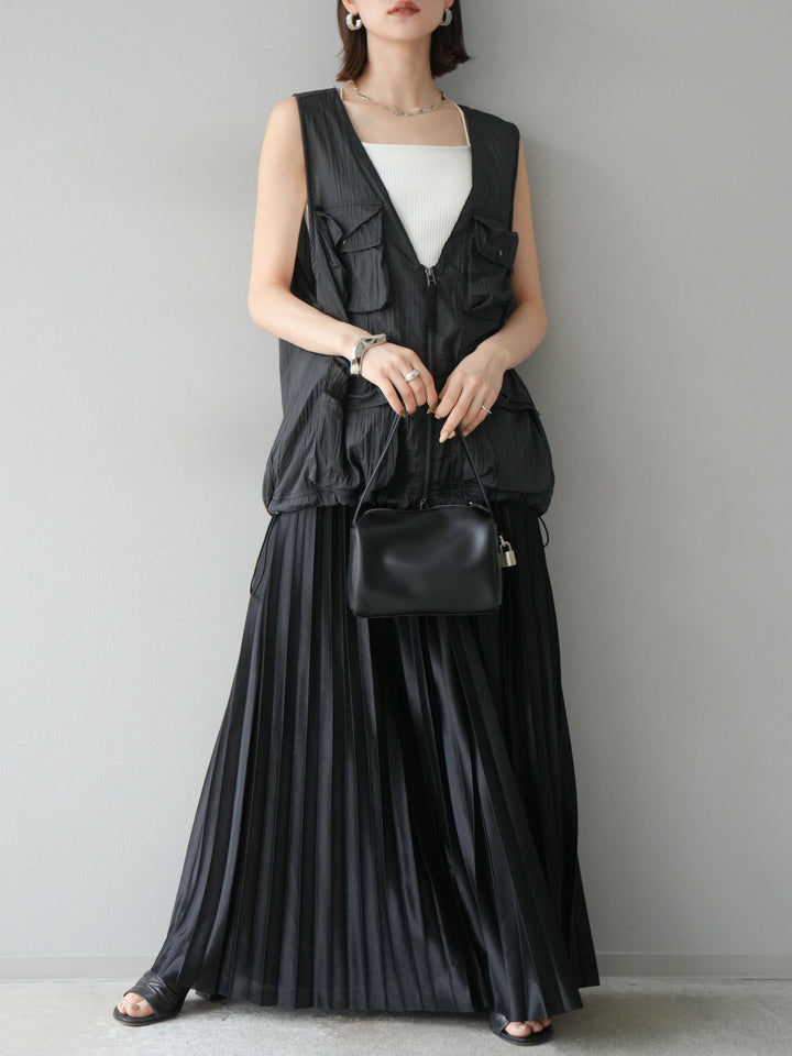 [予約]ナイロンBIGポケットシアーベスト/チャコール