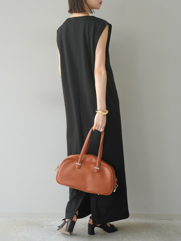 [予約]ライトポンチコード刺繍ワンピース/ブラック