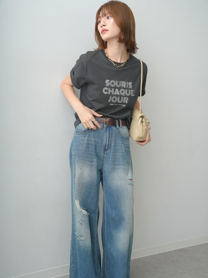 [予約]ロゴ刺繍TEE/sumikuro