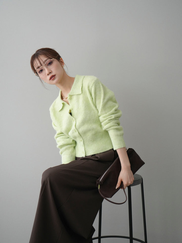 [SET]モヘア衿付きボタンプルオーバー+選べるアクセセット(2set)