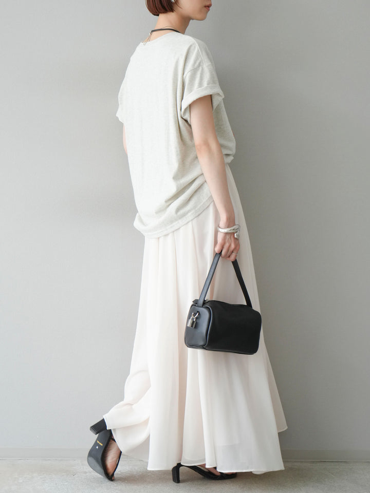 [SET]ネオンロゴコラージュフォトプリントオーバーTシャツ+シフォンフレアスカート(2set)