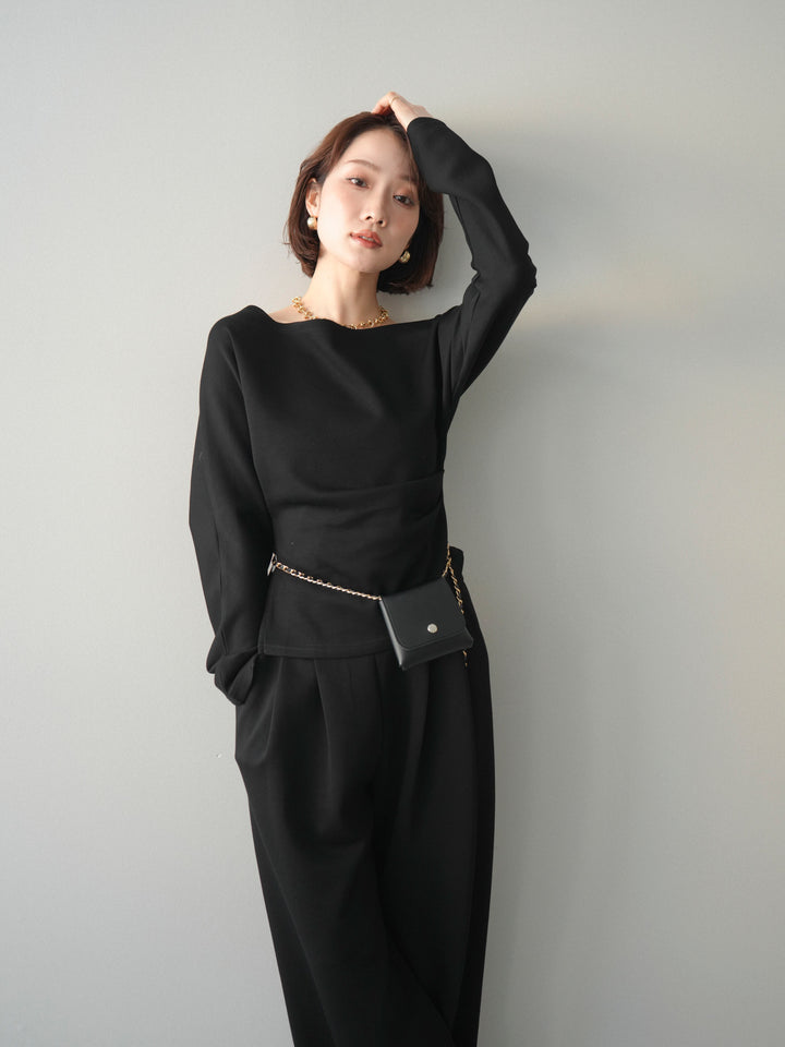 [SET]ライトポンチワンショルタックトップス＆パンツSETUP