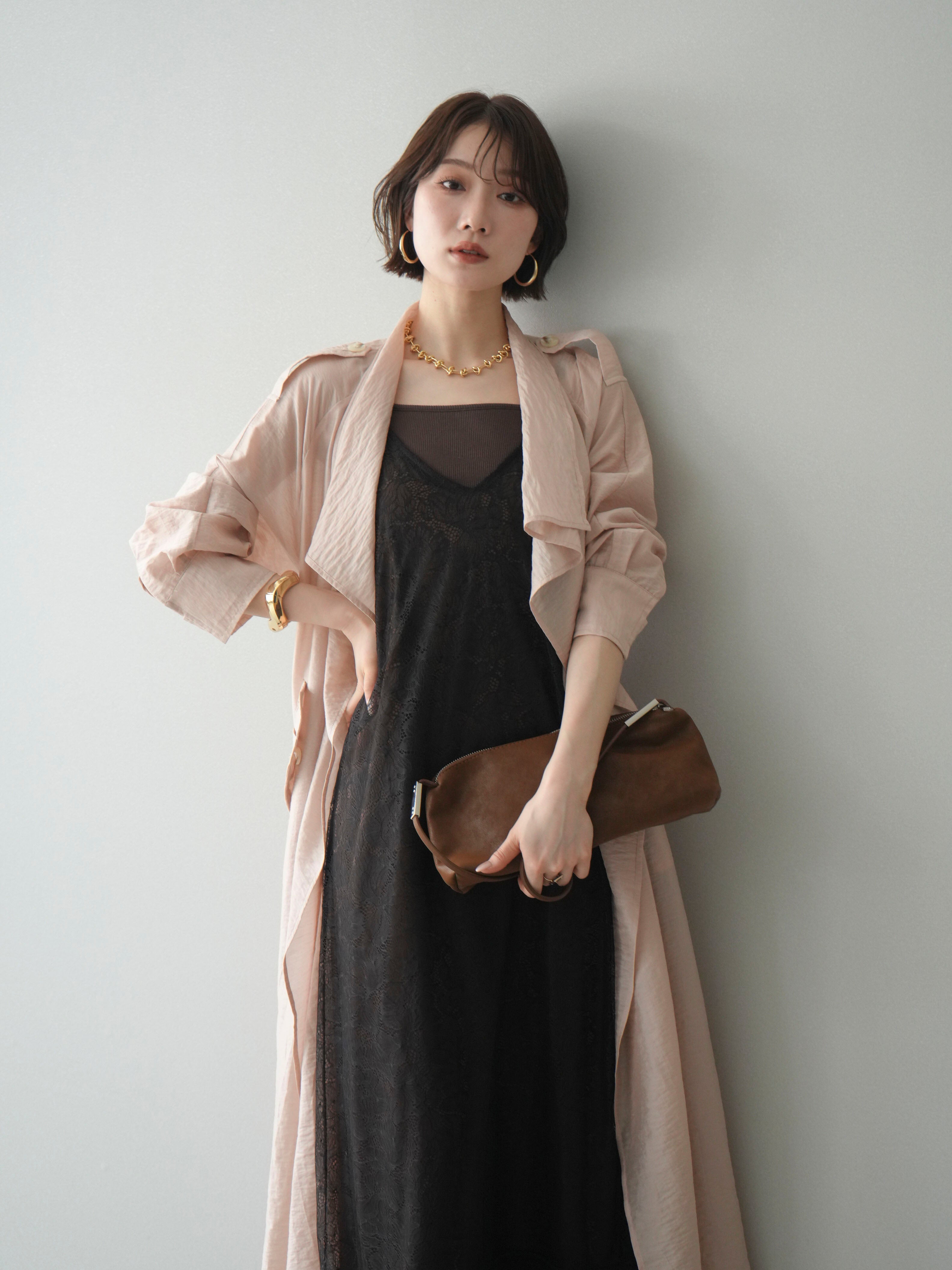 極美品✨ESIO エシオ キャミワンピース ドレス レイヤード ブラウン 予約]サテンレースレイヤードキャミワンピース/brown – Lumier