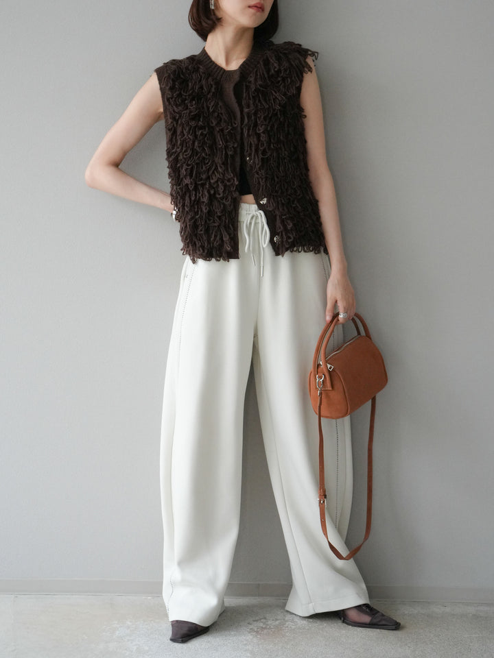 [予約]ハンドステッチ風スウェットパンツ/アイボリー