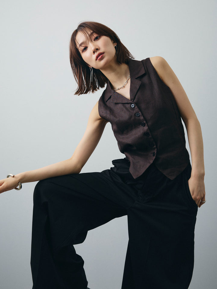 [SET]リネンライクテーラードジレ+リネンライクテーラードジレ(2set)