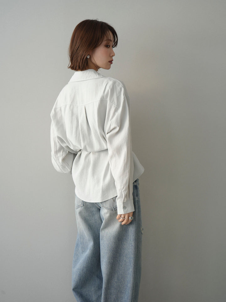 [SET]Vネック変形ラインシャツ+選べるアクセセット(2set)