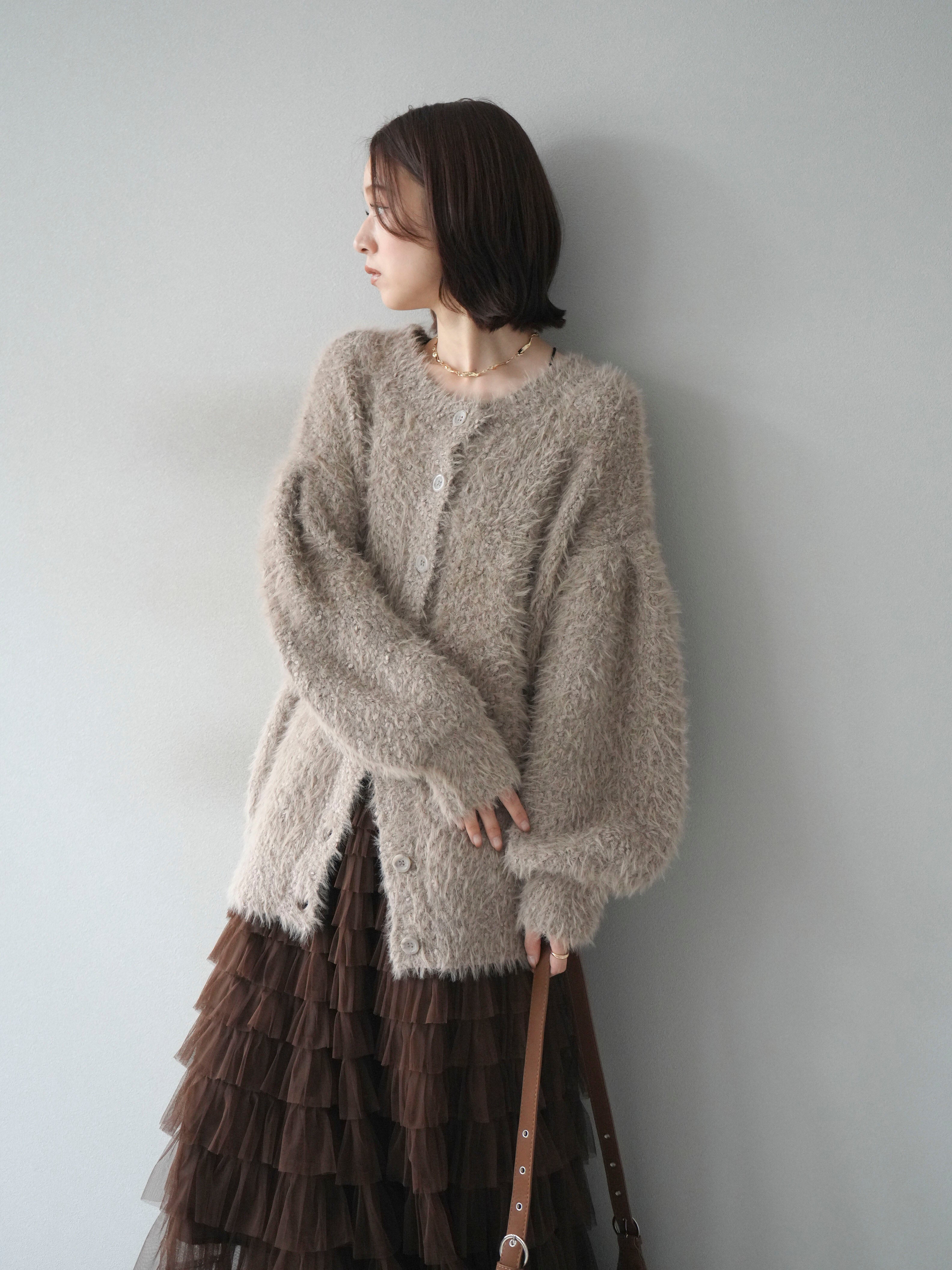 フィグベル　ニットカーディガン フィッシャーマンクルーネックニットカーディガン MONO-MART LADY'S