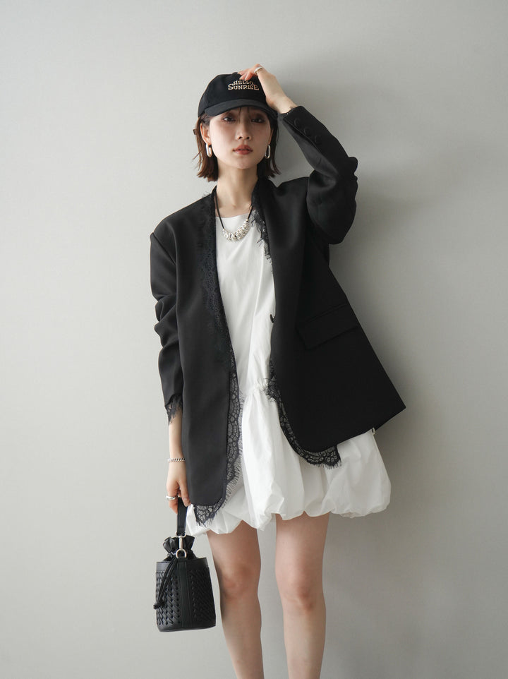 [予約]ノースリバルーンミニワンピース/white