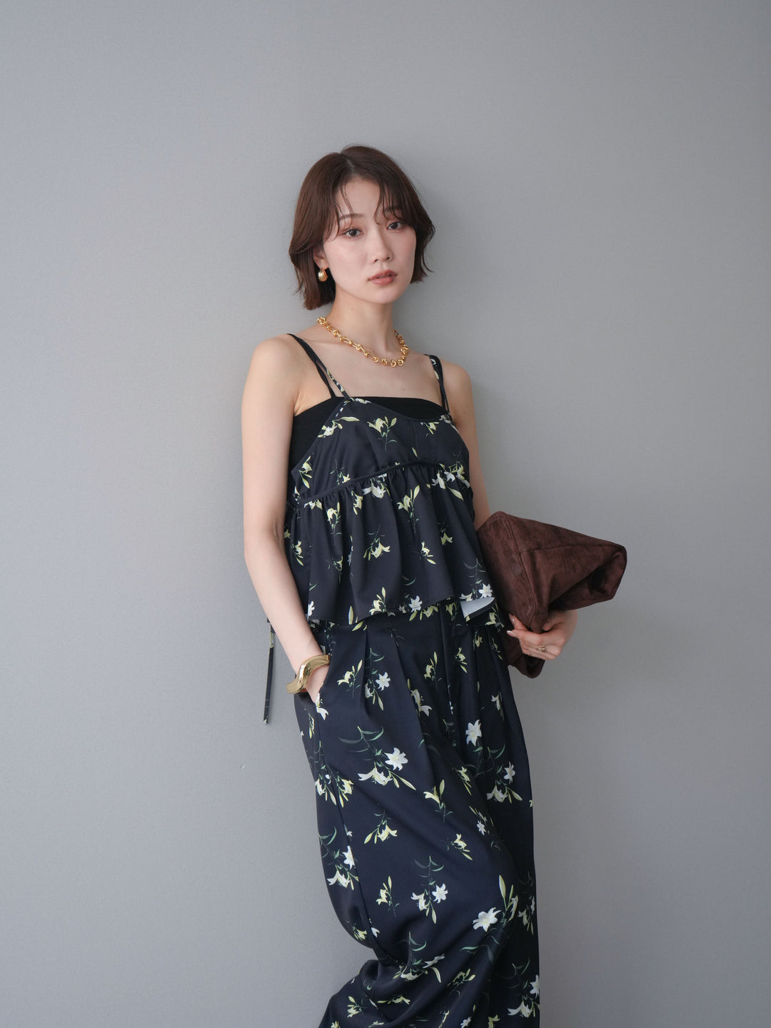 [SET]フラワープリントキャミソール+フラワープリントキャミソール(2set)