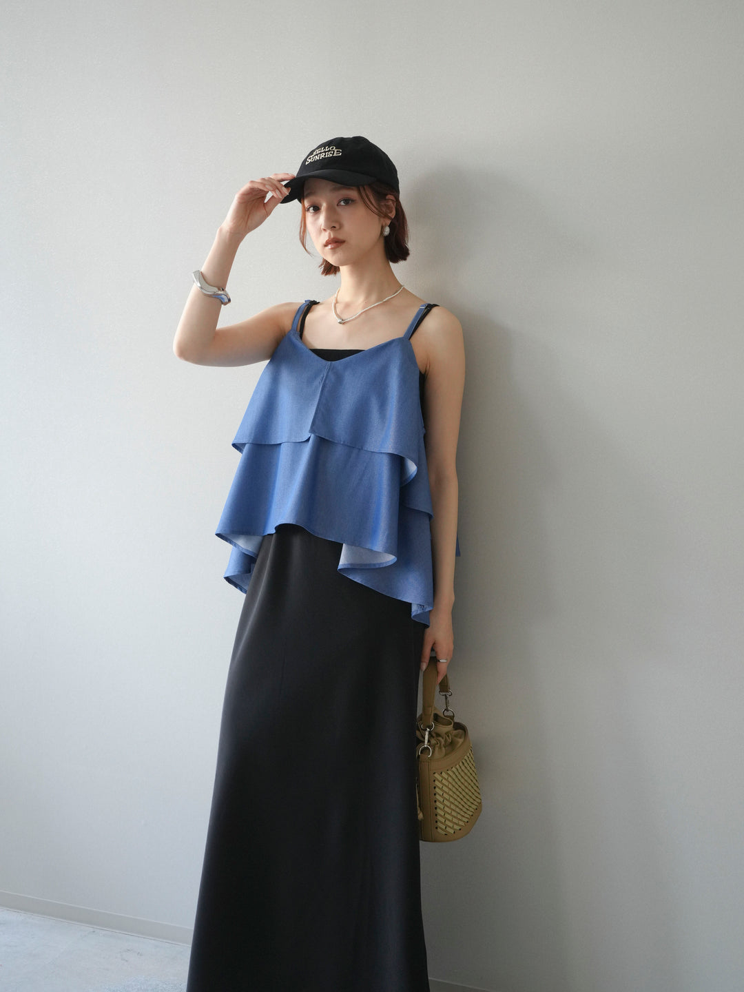 [予約]ティアードキャミソール/blue