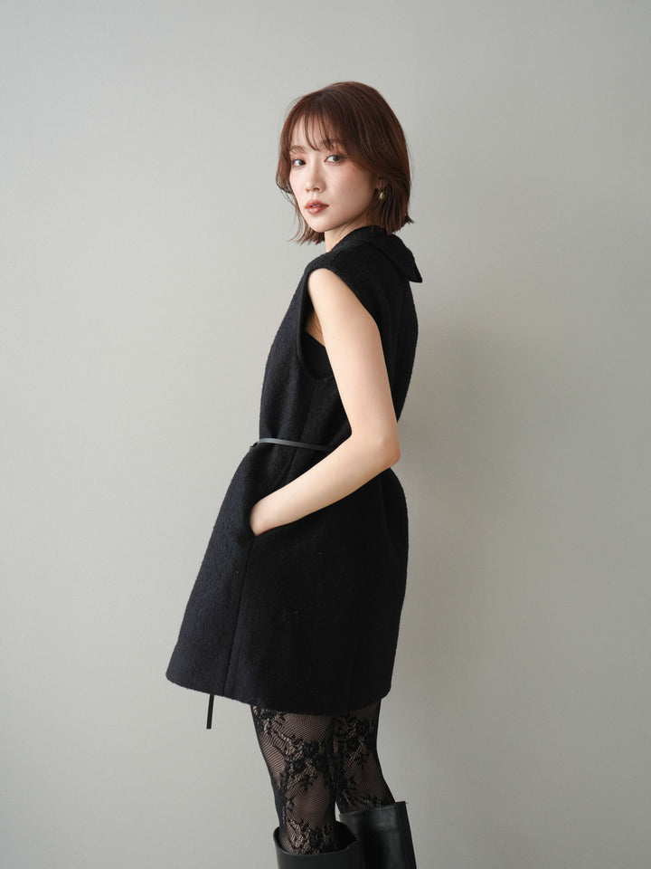 [SET]襟付きブークレミニワンピース+選べるアクセセット(2set)