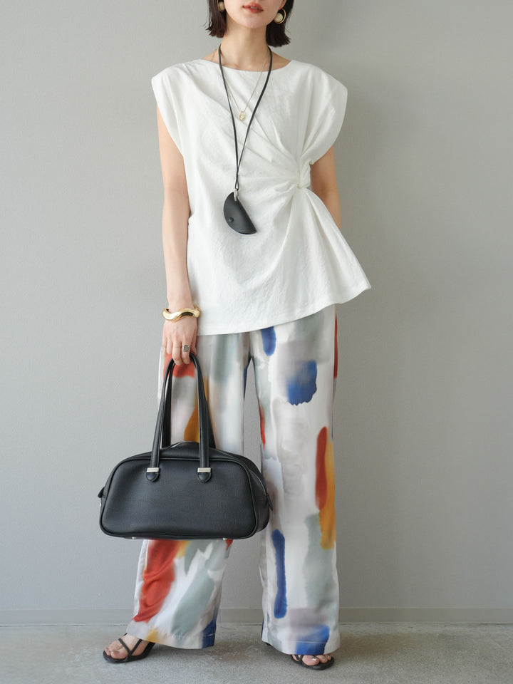 [預訂] 側扭法式上衣/象牙白