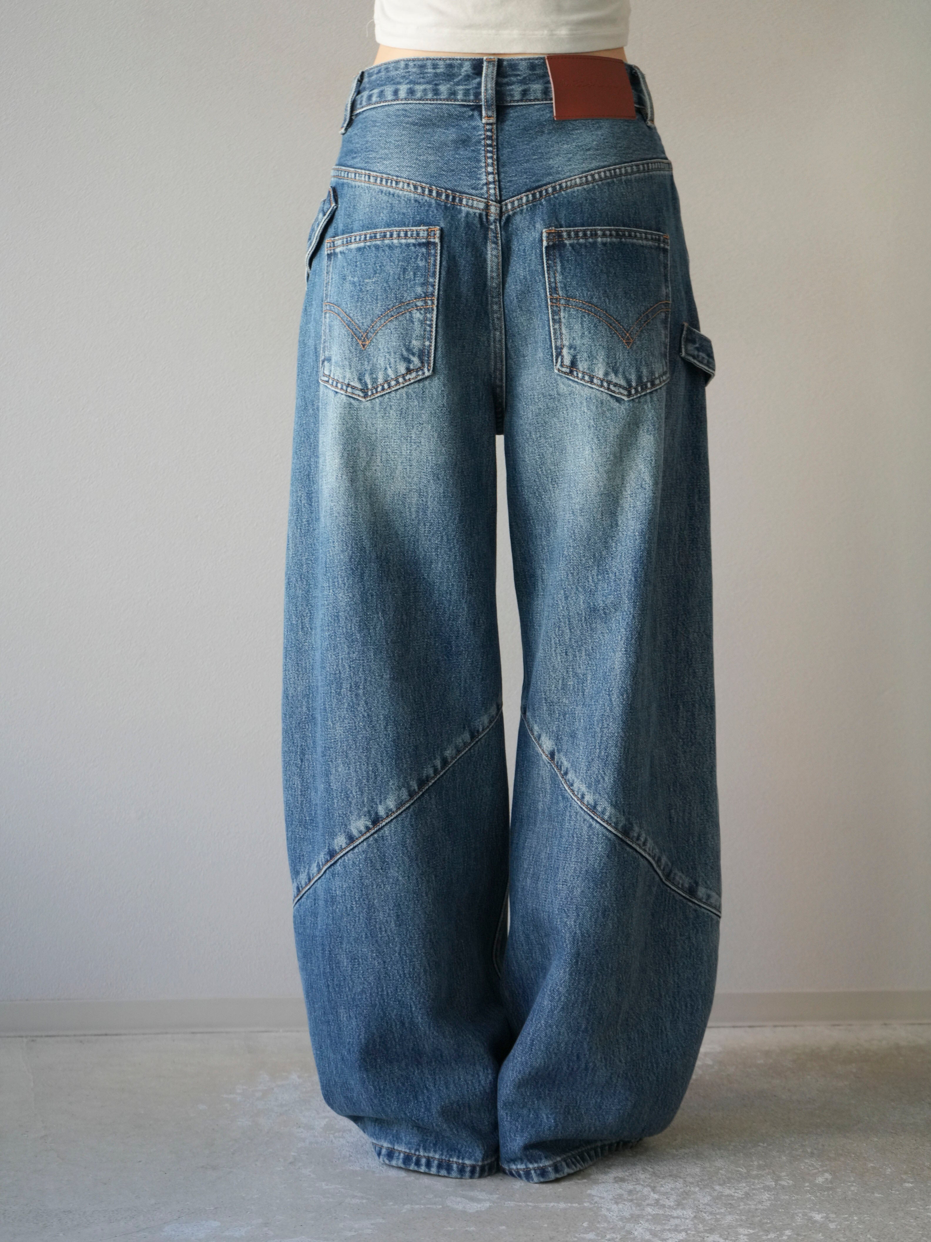 予約]ペインターカーブデニムパンツ/ブルー – Lumier