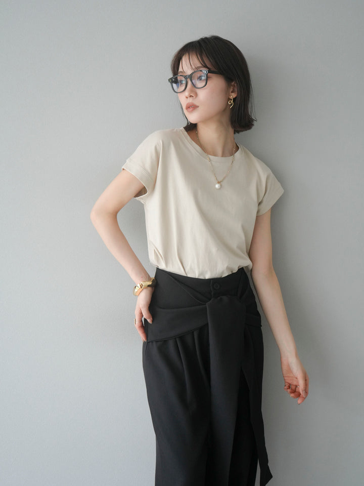 [予約]フレンチスリーブTシャツ/ベージュ　