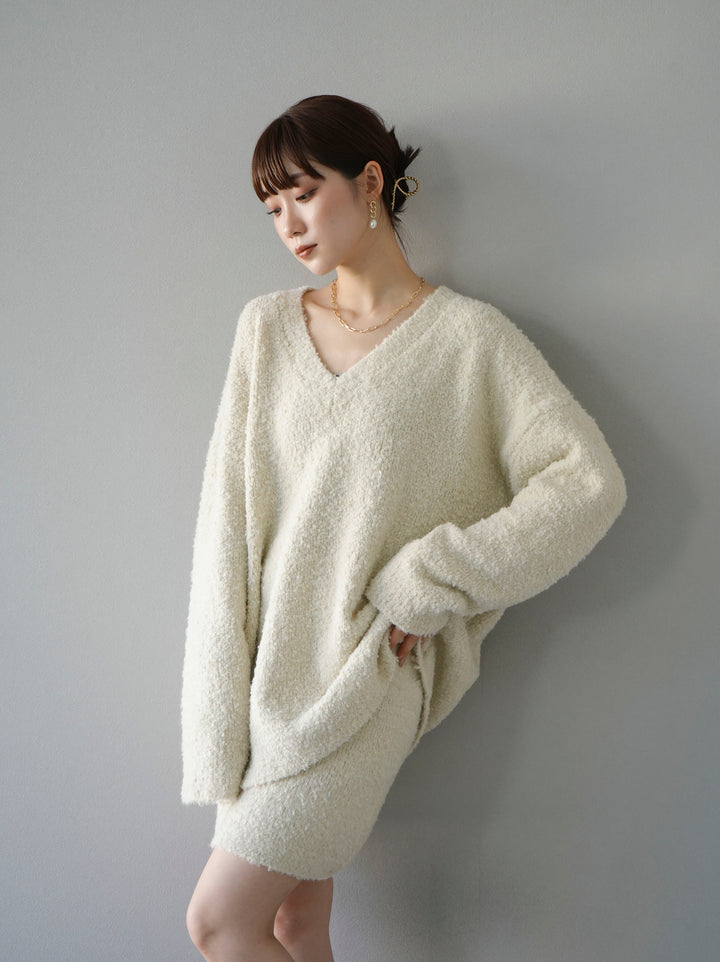 [SET] 橢圓針織衫 & 迷你裙 SET UP