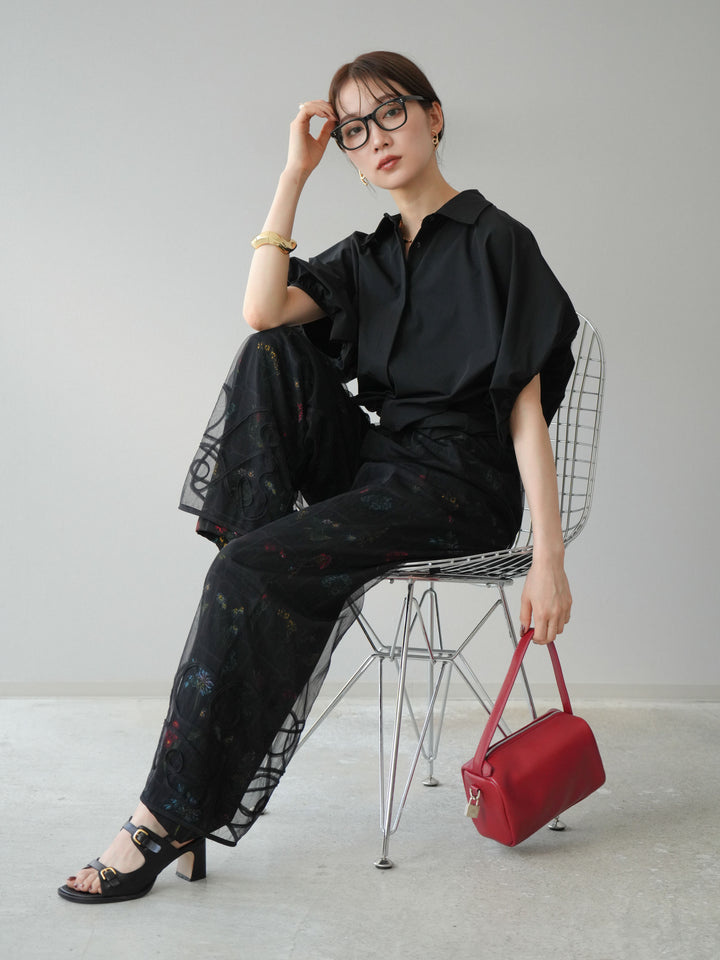 [予約]ICE TOUCHパフスリーブシャツ/ブラック