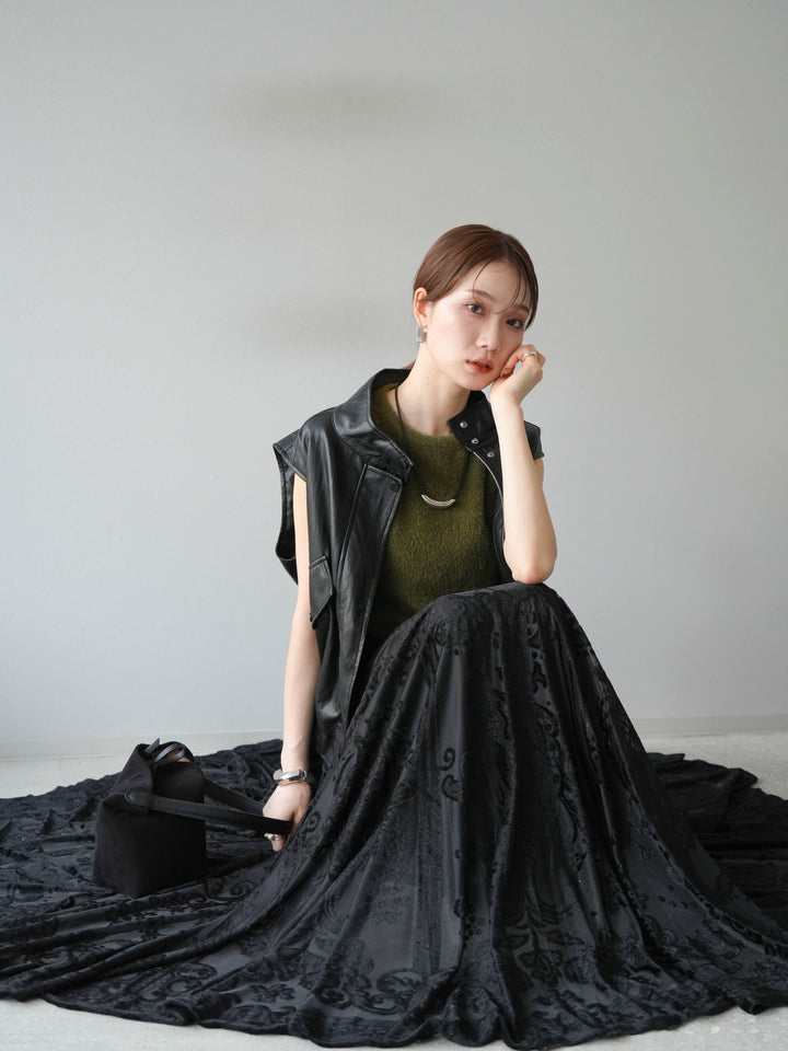 [予約]シャギーニットタンクトップ/カーキ