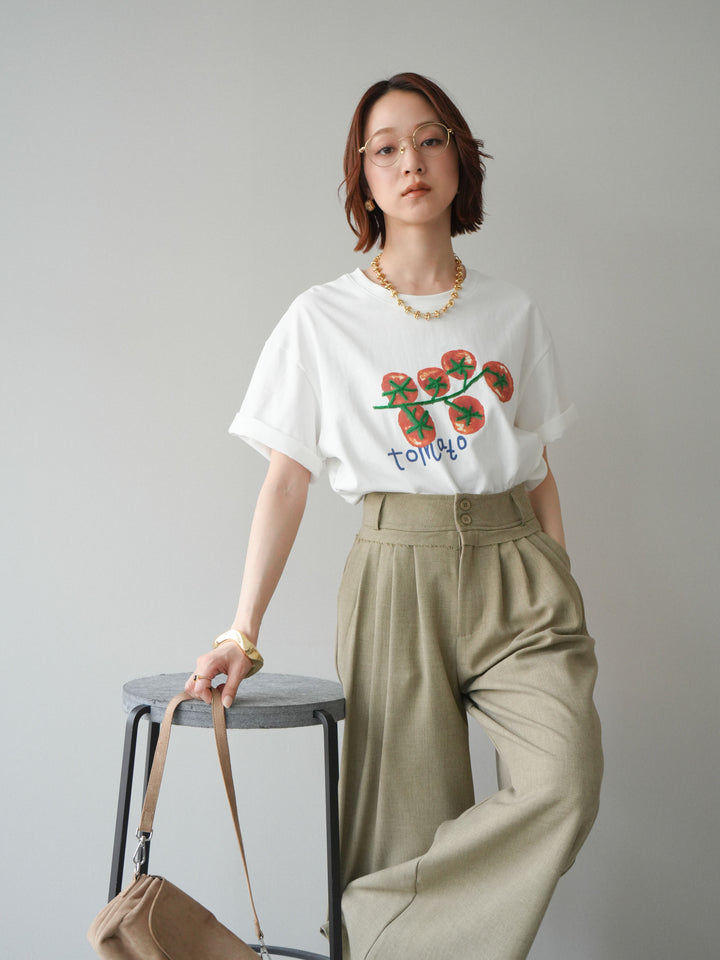 【預購】番茄刺繡T卹/白色