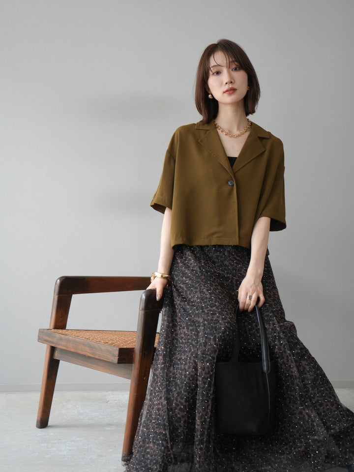 [予約]ハーフショートジャケット/ブラウン