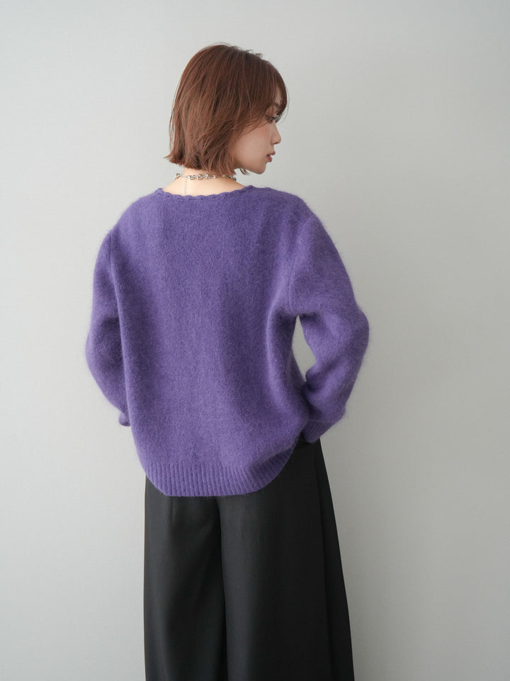 [SET]くるみボタンニットカーディガン+テープベルトタックバギーパンツ(2set)