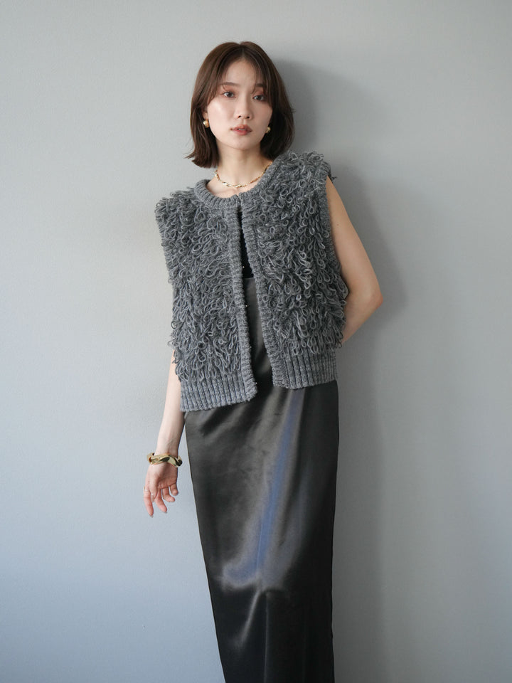 [予約]サテンキャミワンピース/ブラック