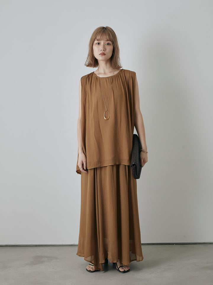 [予約]シアータックショルダーブラウス/ベージュ