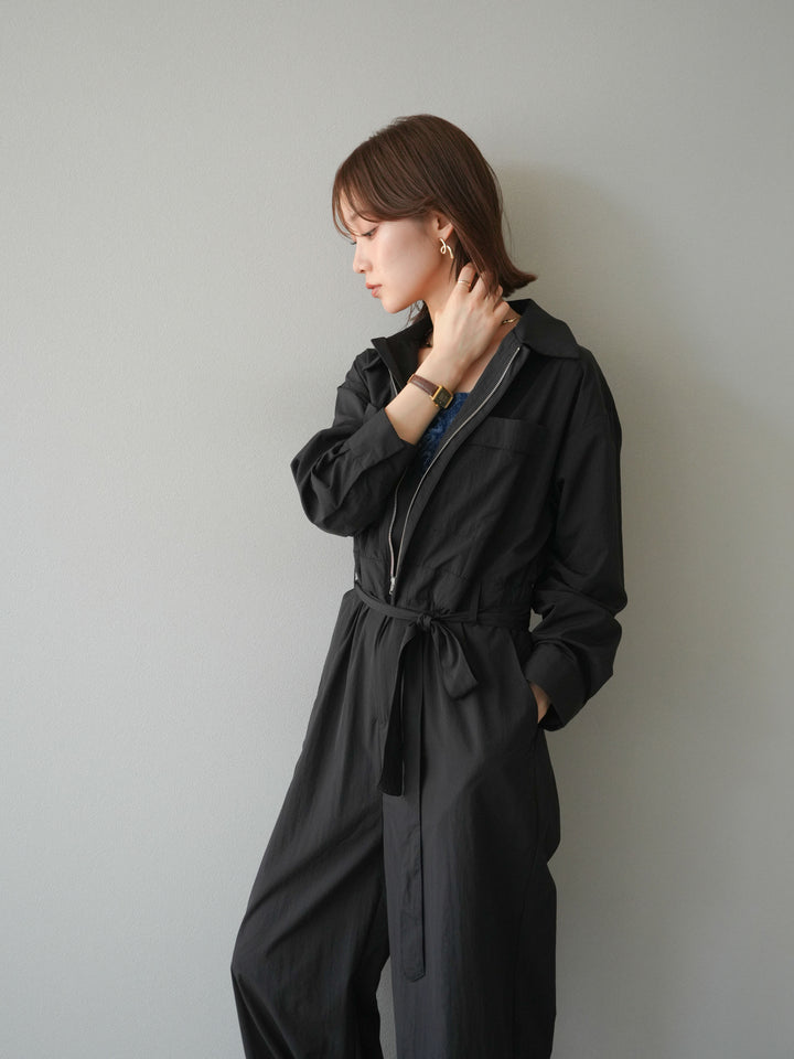 [予約]ナイロンジャンプスーツ/ブラック