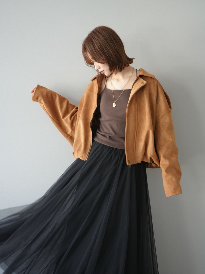 [予約]スウェードオーバーブルゾン/キャメル