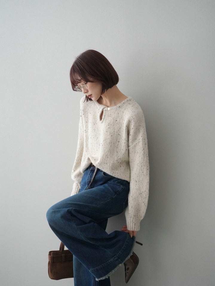 [SET]ツイストネックラメネップヤーンニットプルオーバー+ツイストネックラメネップヤーンニットプルオーバー(2set)