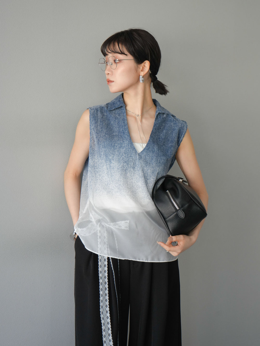 【預購】染色漸層船長襯衫/藍色