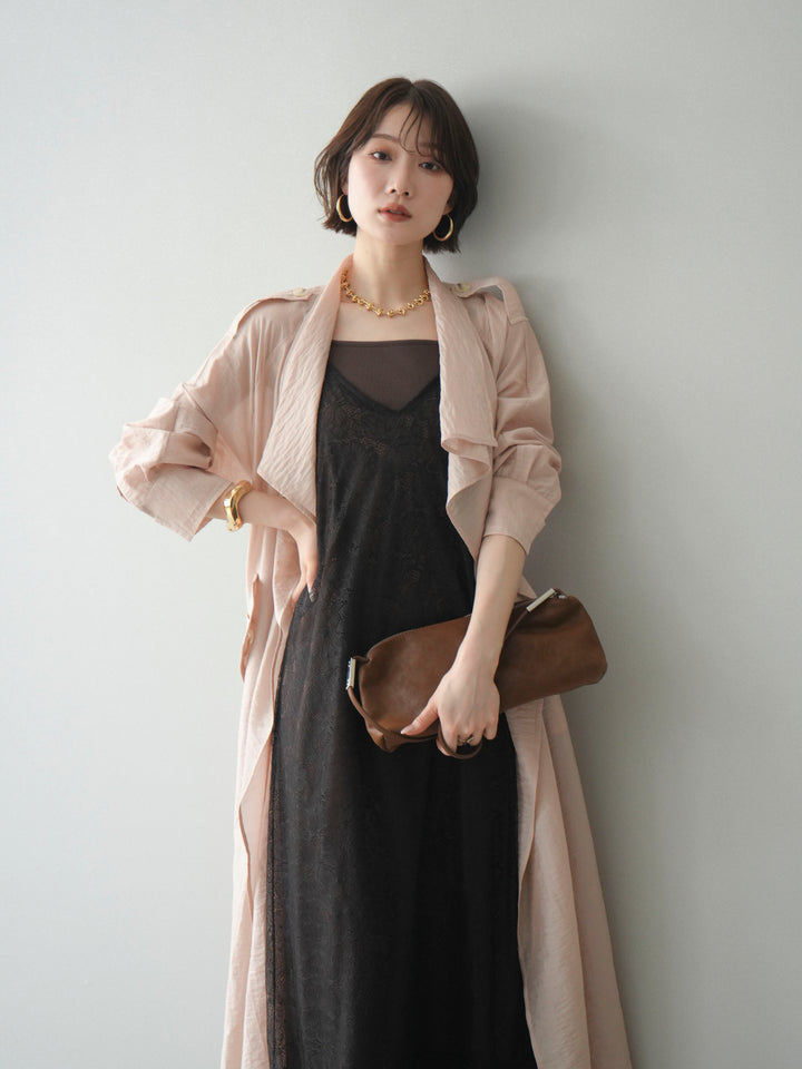 [予約]シアートレンチロングコート/pink