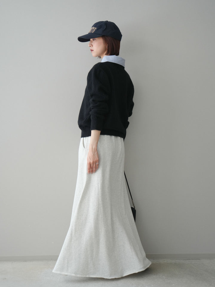 [予約]スウェットフレアロングスカート/oatmeal