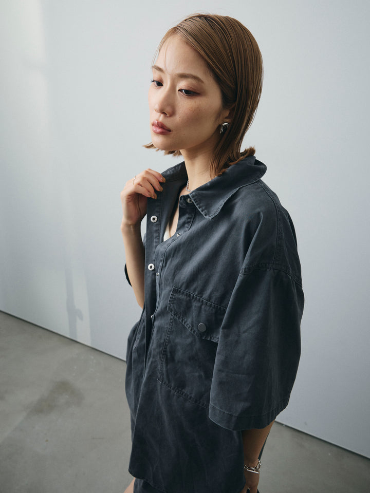 [SET]ミリタリーオーバーシャツ＆ハーフパンツSET UP+ミリタリーオーバーシャツ＆ハーフパンツSET UP(2set)