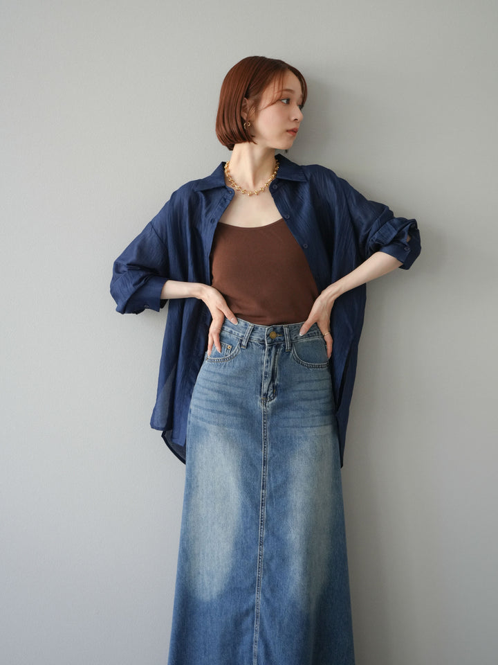 [予約]ワッシャーシャイニーシャツ/ブルー