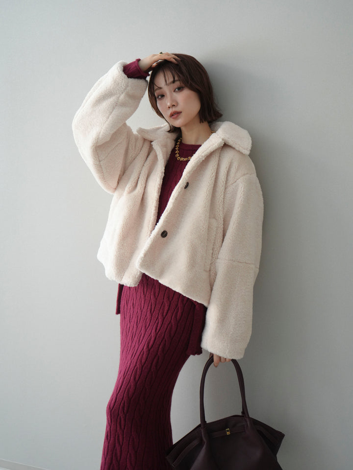 [SET]エコファーステンカラージャケット+選べるアクセセット(2set)