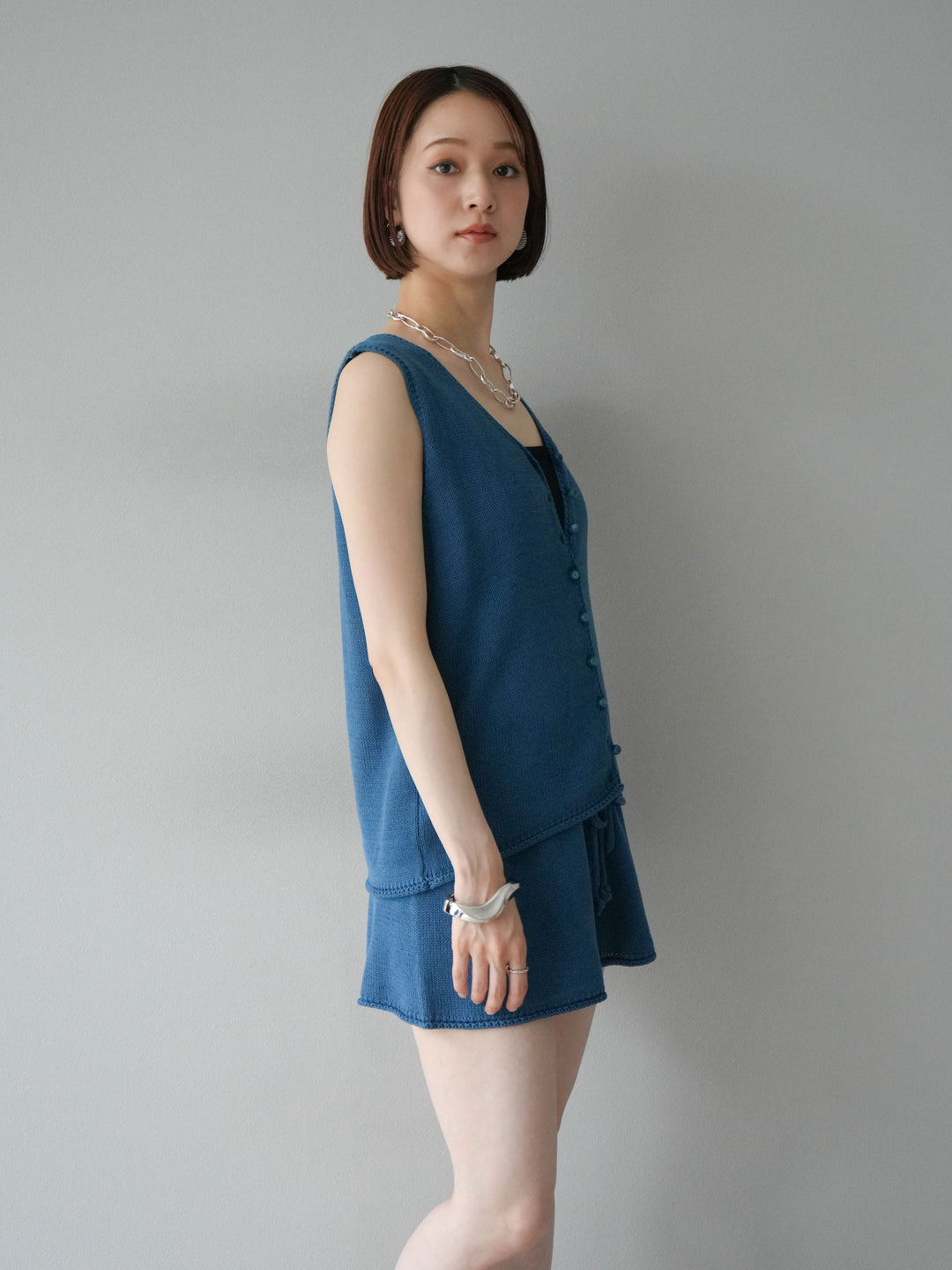 [SET]ニットベスト＆ショートパンツSET UP(2set)