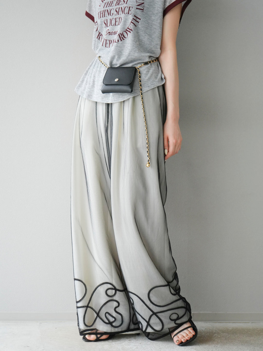 [予約]リネンライクイージーワイドパンツ/アイボリー