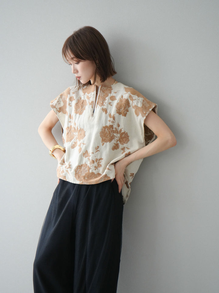 [予約]ジャガードZIPプルオーバー/ベージュ