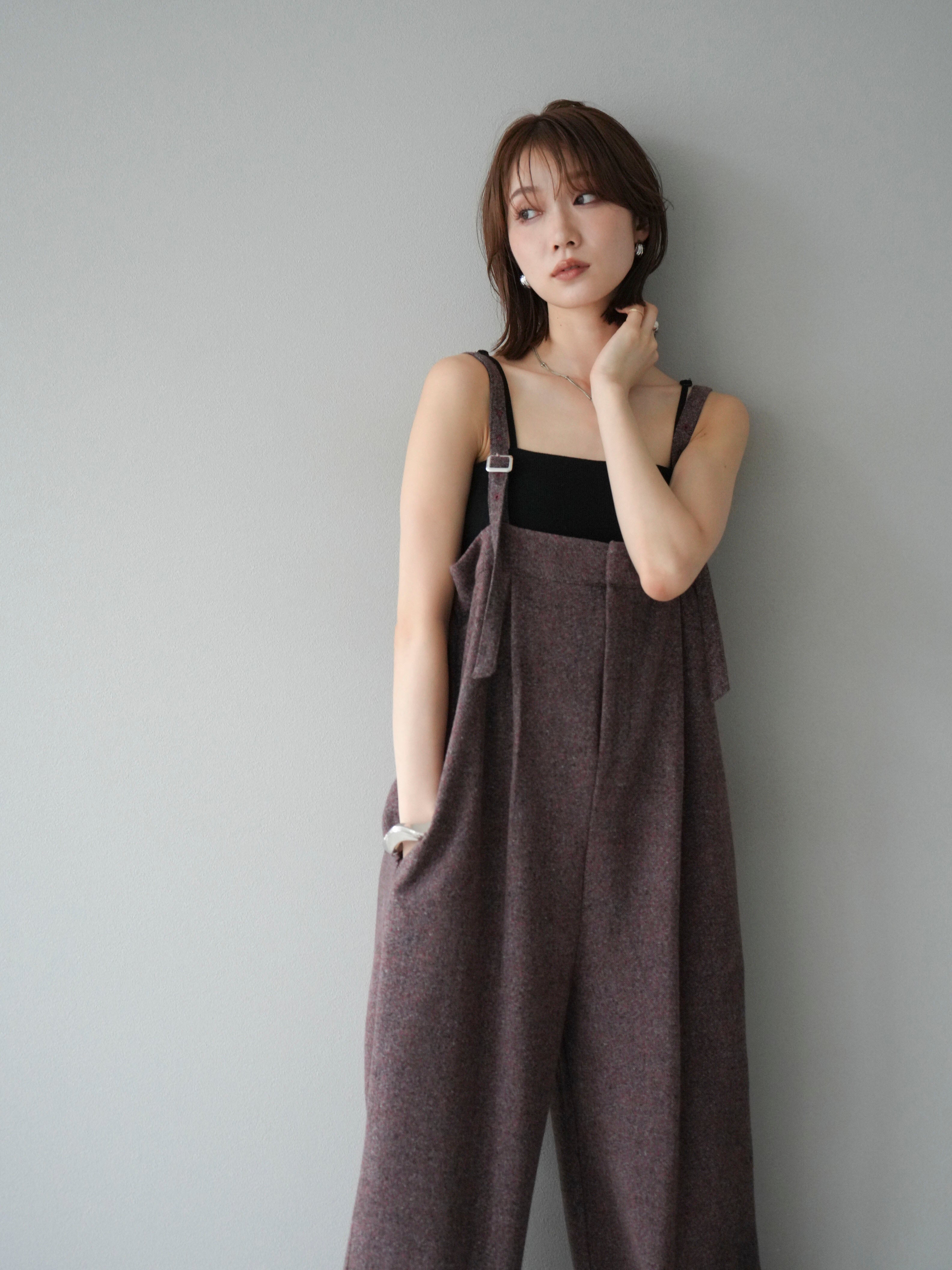 予約]ツイードベアサロペット/オレンジ – Lumier