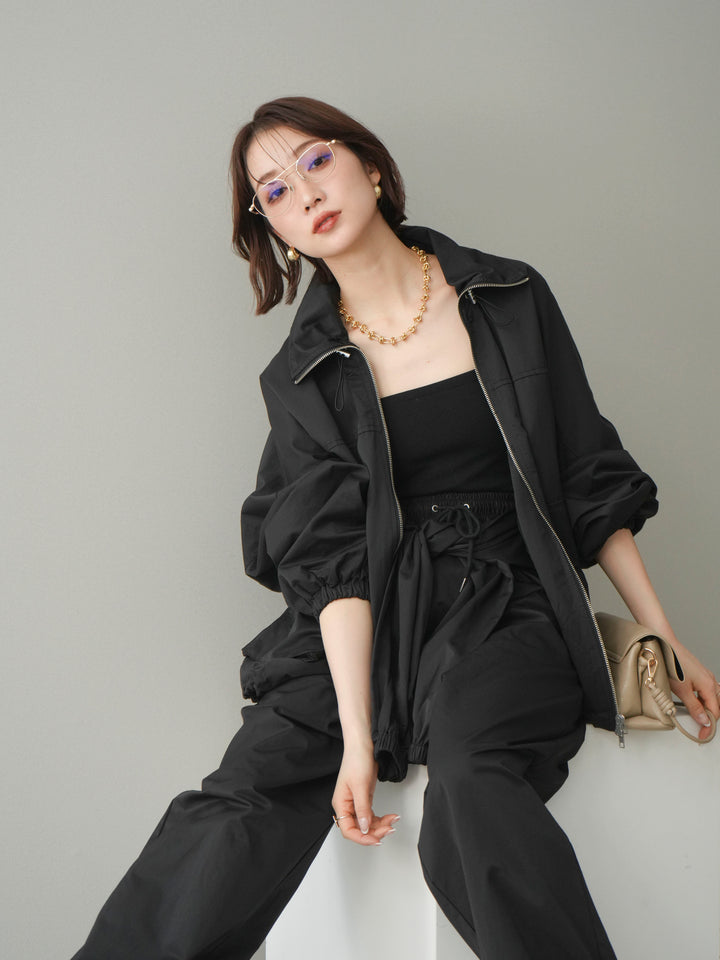 [予約]ビッグポケットコットンナイロンジップブルゾン/black